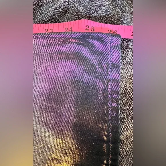 Levi’s Ribcage Metallic Purple Jeans 30 - Picture 6 of 9